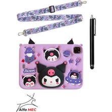 Huawei Matepad Se 11'' Inç 2024 Uyumlu Askılı Kuromi Standlı Çocuklara Özel Sevimli Karakterli Kılıf