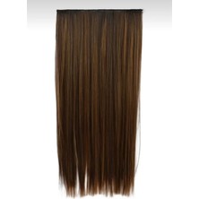 Ebmer Isıya Dayanıklı Fiber Sentetik Kahverengi Balyaj Yarımay Çıt Çıt Saç