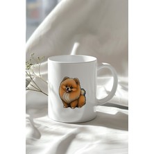 Sevimli Köpek Figürlü 330ML Baskılı Beyaz Seramik Kupa Bardak