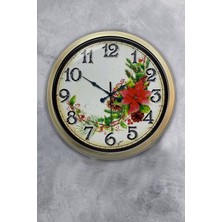 Kasva Concept Hediyelik 40 cm Eskitme Metal Çiçek Duvar Saati