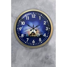 Kasva Concept Hediyelik 40 cm Eskitme Metal Islam Duvar Saati