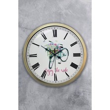 Kasva Concept 40 cm Eskitme Metal Bisiklet Hediyelik Duvar Saati