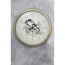 Kasva Concept 40 cm Eskitme Metal Birds Hediyelik Duvar Saati