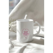 Mizahi Motivasyon Söz Tasarımlı 330ML Baskılı Beyaz Seramik Kupa Bardak