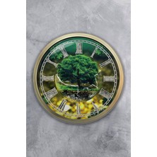 Kasva Concept 40 cm Eskitme Metal Doğa Duvar Saati