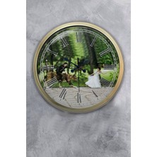 Kasva Concept 40 cm Eskitme Metal Gelin Damat Duvar Saati