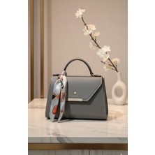 Suni Deri Fular Detaylı El & Omuz Çantası