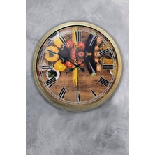 Kasva Concept Hediyelik 40 cm Eskitme Metal Mutfak Duvar Saati