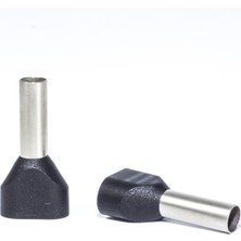 Terminalsan 2x 6.00MM Siyah Çift Girişli Izoleli Yüksük 100ADET