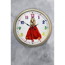 Kasva Concept 40 cm Eskitme Metal Genç Kız Duvar Saati