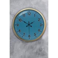 Kasva Concept 40 cm Eskitme Metal Mavi Duvar Saati