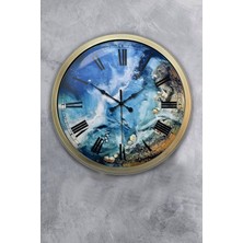 Kasva Concept Hediyelik 40 cm Eskitme Metal Sea Duvar Saati