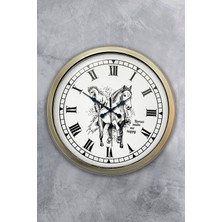 Kasva Concept 40 cm Eskitme Metal At Hediyelik Duvar Saati