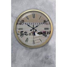 Kasva Concept 40 cm Eskitme Metal Gelin Damat Duvar Saati