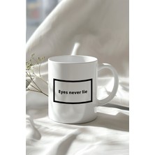 Mizahi Ingilizce Yazı Tasarımlı 330ML Baskılı Beyaz Seramik Kupa Bardak