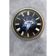 Kasva Concept 40 cm Eskitme Metal Beyin Hediyelik Duvar Saati