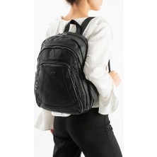 Baginn Y.s.deri Kadın Sırt Çantası 33*23 cm Vegan Deri Yıkama Suni Deri Yumuşak Doku Günlük Çanta