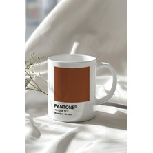 Bombay Brown Desenli 330ML Baskılı Beyaz Seramik Kupa Bardak