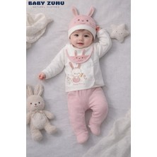 Baby Zuhu Tavşan Desenli Pembe Yenidoğan Hastane Çıkışı 10 Parça