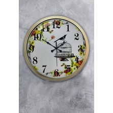 Kasva Concept Hediyelik 40 cm Eskitme Metal Kuş Duvar Saati