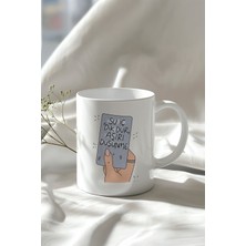 Motivasyon Söz Tasarımlı 330ML Baskılı Beyaz Seramik Kupa Bardak