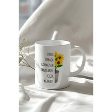 Motivasyon Sözü Temalı 330ML Baskılı Beyaz Seramik Kupa Bardak