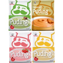 Pakmaya 4'lü Puding Seti (Karamelli, Muzlu, Çilekli, Antep Fıstıklı)