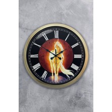 Kasva Concept Hediyelik 40 cm Eskitme Metal Horse Duvar Saati