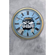 Kasva Concept Hediyelik 40 cm Eskitme Metal Araba Duvar Saati