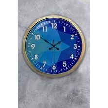 Kasva Concept 40 cm Eskitme Metal Mavi Döşeme Duvar Saati