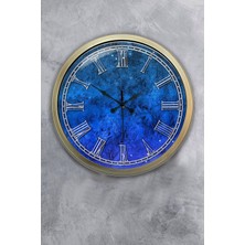 Kasva Concept Hediyelik 40 cm Eskitme Metal Blue Duvar Saati