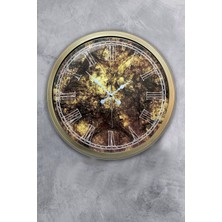 Kasva Concept Hediyelik 40 cm Eskitme Metal Desenli Duvar Saati