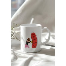 Motivasyon Temalı 330ML Baskılı Beyaz Seramik Kupa Bardak