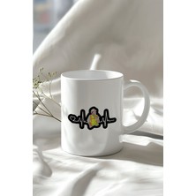 Mühendis Figürü Tasarımlı 330ML Baskılı Beyaz Seramik Kupa Bardak