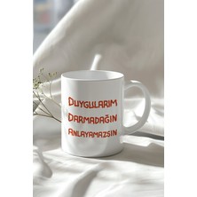 Motivasyon Söz Tasarımlı 330ML Baskılı Beyaz Seramik Kupa Bardak