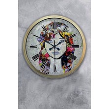 Kasva Concept Hediyelik 40 cm Eskitme Metal Sanatsal Duvar Saati