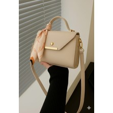 Suni Deri Fular Detaylı El & Omuz Çantası