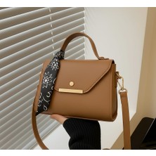 Suni Deri Fular Detaylı El & Omuz Çantası