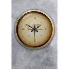 Kasva Concept Hediyelik 40 cm Eskitme Metal Pusula Duvar Saati