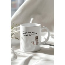 Mizahi Söz ve Sevimli Figürlü 330ML Baskılı Beyaz Seramik Kupa Bardak