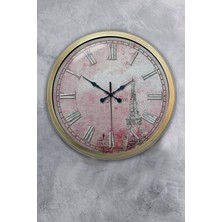 Kasva Concept 40 cm Eskitme Metal Paris Duvar Saati