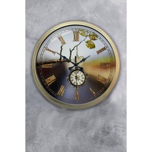 Kasva Concept Hediyelik 40 cm Eskitme Metal Köstek Duvar Saati