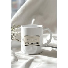 Motivasyon Söz Tasarımlı 330ML Baskılı Beyaz Seramik Kupa Bardak