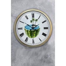 Kasva Concept Hediyelik 40 cm Eskitme Metal Turizm Duvar Saati