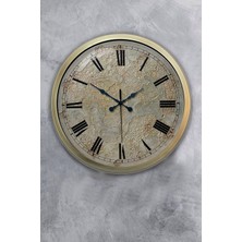 Kasva Concept Hediyelik 40 cm Eskitme Metal Kreter Duvar Saati