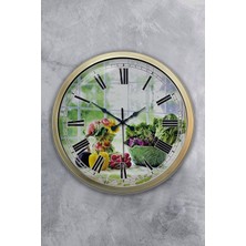 Kasva Concept Dekoratif Hediyelik 40 cm Eskitme Metal Mutfak Duvar Saati