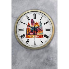 Kasva Concept 40 cm Eskitme Metal Berlin Temalı Duvar Saati