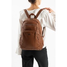 Baginn Y.s.deri Kadın Sırt Çantası 33*23 cm Vegan Deri Yıkama Suni Deri Yumuşak Doku Günlük Çanta