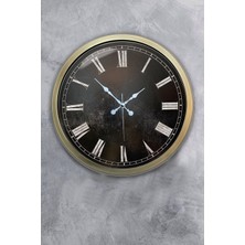 Kasva Concept 40 cm Eskitme Metal Siyah Duvar Saati