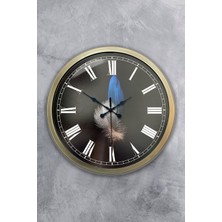 Kasva Concept Hediyelik 40 cm Eskitme Metal Tüy Duvar Saati